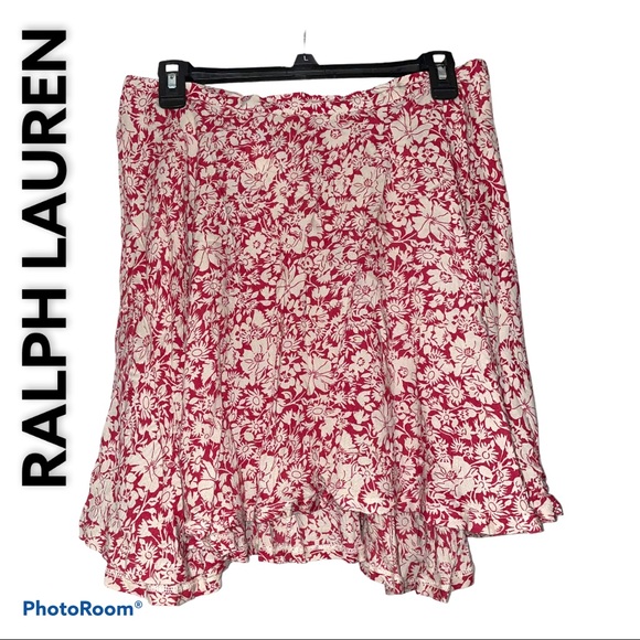 Ralph Lauren Dresses & Skirts - Ralph Lauren red & white floral flowy skirt